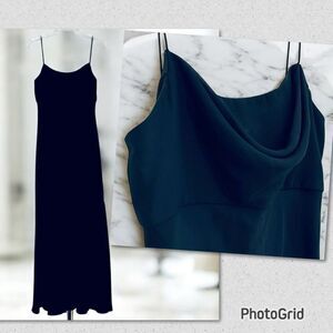 New Michelangelo 8 Black Sleeveless Cowl Neck Lined Evening Maxi Long Gown Dress